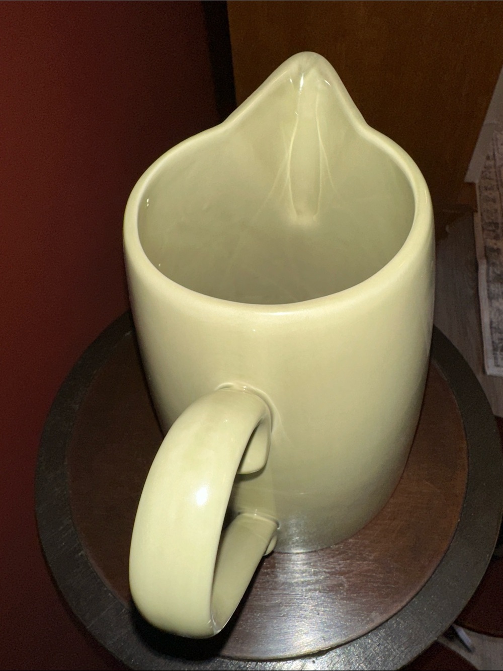 Sage Green Ceramic Pitcher - Simple Elegant Handle - Picture 4 of 5